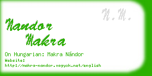 nandor makra business card